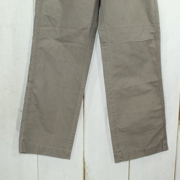 LL Bean Signature Green Cotton Wide Leg Ankle-Length Utility Pants Size 4 - Picture 3 of 10